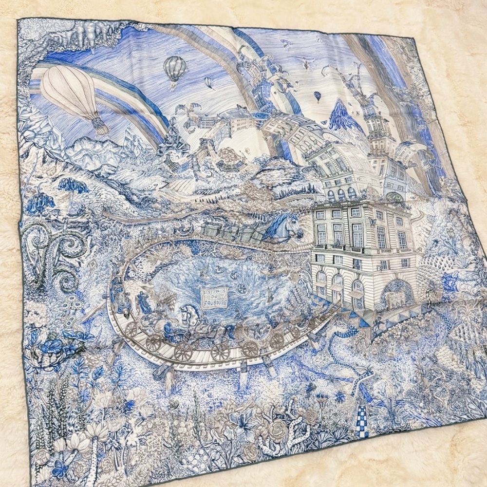 Hermès l 'Les Folies du Faubourg' silk scarf 90 - Picture 2 of 10